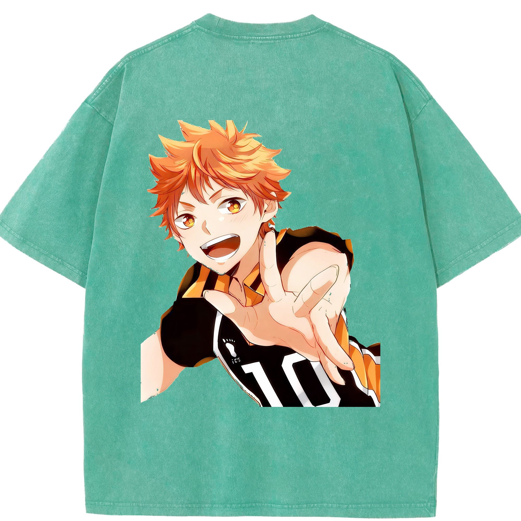 （画像用） ハイキュー!! Haikyu!! 綿100% ヴィンテージ風 半袖Tシャツ（背面プリント）